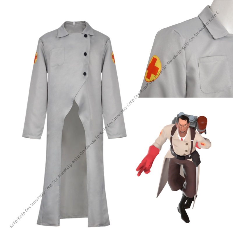 Medical Lab Games - TF2 メディック コスプレ衣装 レッドブルー チーム医師 ラボコート