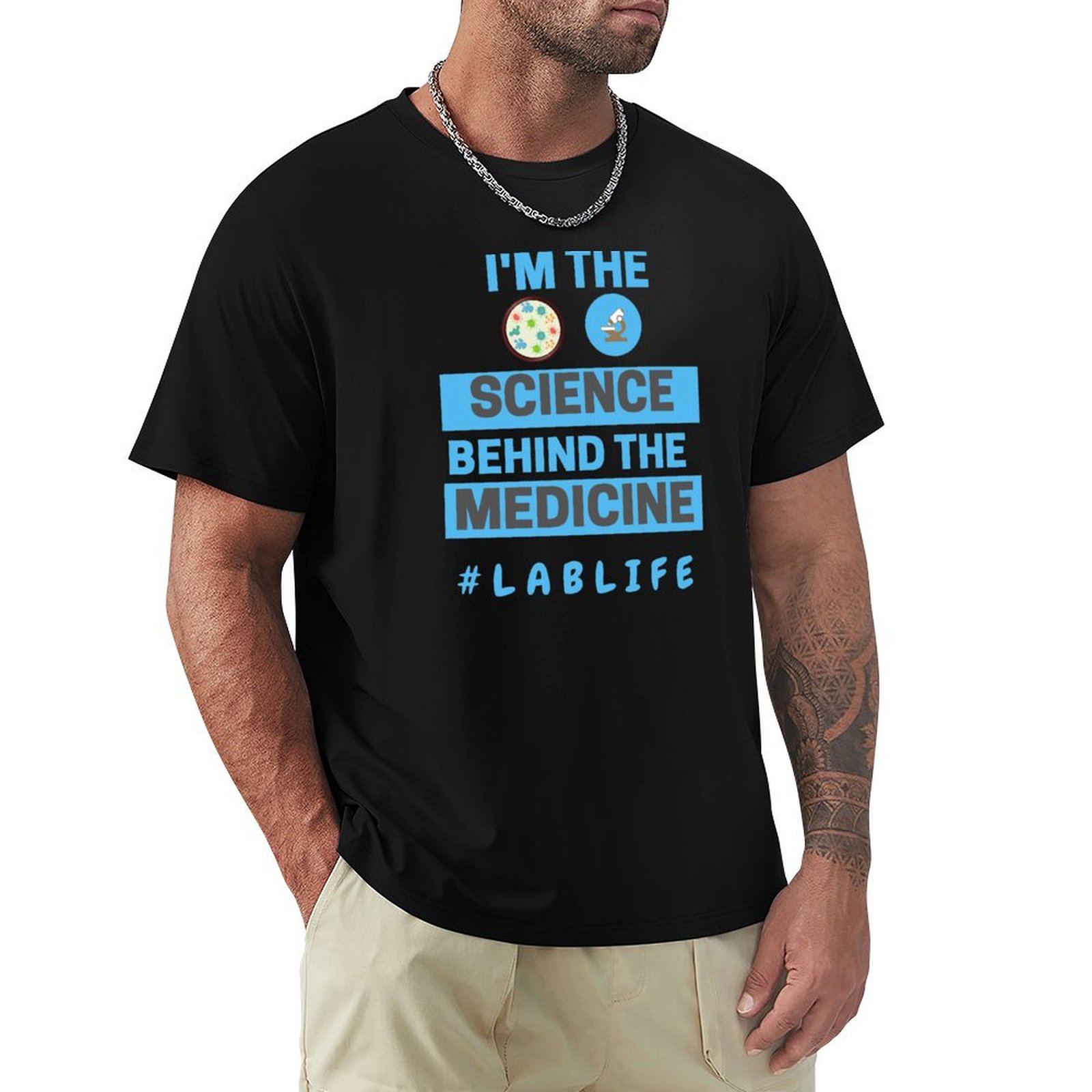 Medical Lab Scientist - 私は医学の背後にある科学者です。 # LABLIFE 医療検査技師Tシャツ メンズ ホリデーパーティーTシャツ