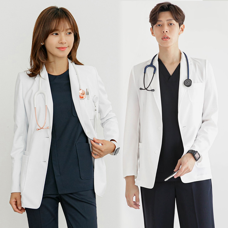 ユニセックス白衣長袖スーツジャケット医師作業服冬用アウターポ - Medical Lab Years のレビューと価格