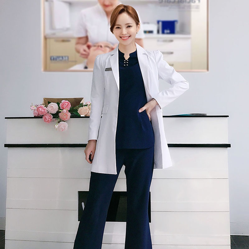 長袖白白衣ドクター制服スリムフィット歯科作業服美容医療アパレ - Medical Lab Years のレビューと価格
